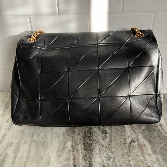 Yves Saint Laurent Black Leather Shoulder Bag with Gold Chain - Picture 3 of 8